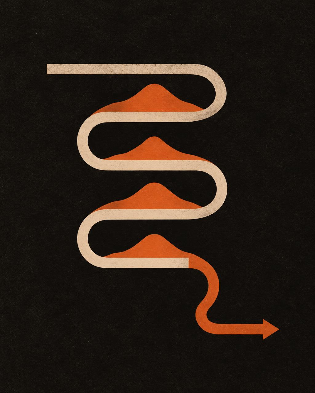 Exit 009 poster: a repeated path finally changing direction